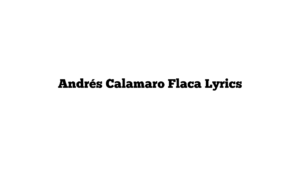 Andrés Calamaro Flaca Lyrics