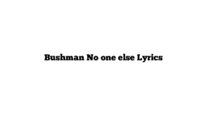 Bushman No one else Lyrics