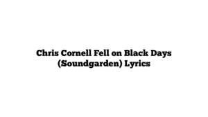 Chris Cornell Fell on Black Days (Soundgarden) Lyrics