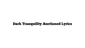 Dark Tranquility Auctioned Lyrics