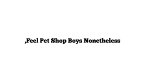 ,Feel Pet Shop Boys Nonetheless