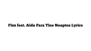 Fizz feat. Aida Fara Tine Noaptea Lyrics