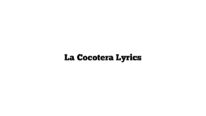 La Cocotera Lyrics