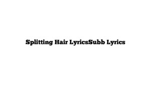 Splitting Hair LyricsSubb Lyrics