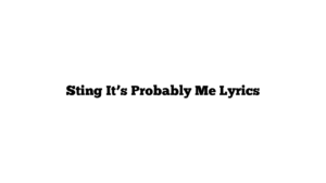 Sting It’s Probably Me Lyrics