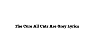 The Cure All Cats Are Grey Lyrics