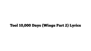 Tool 10,000 Days (Wings Part 2) Lyrics