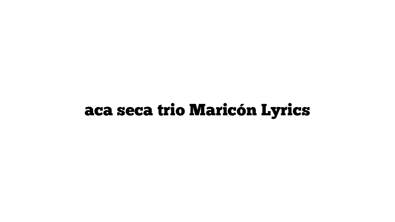 aca seca trio Maricón Lyrics