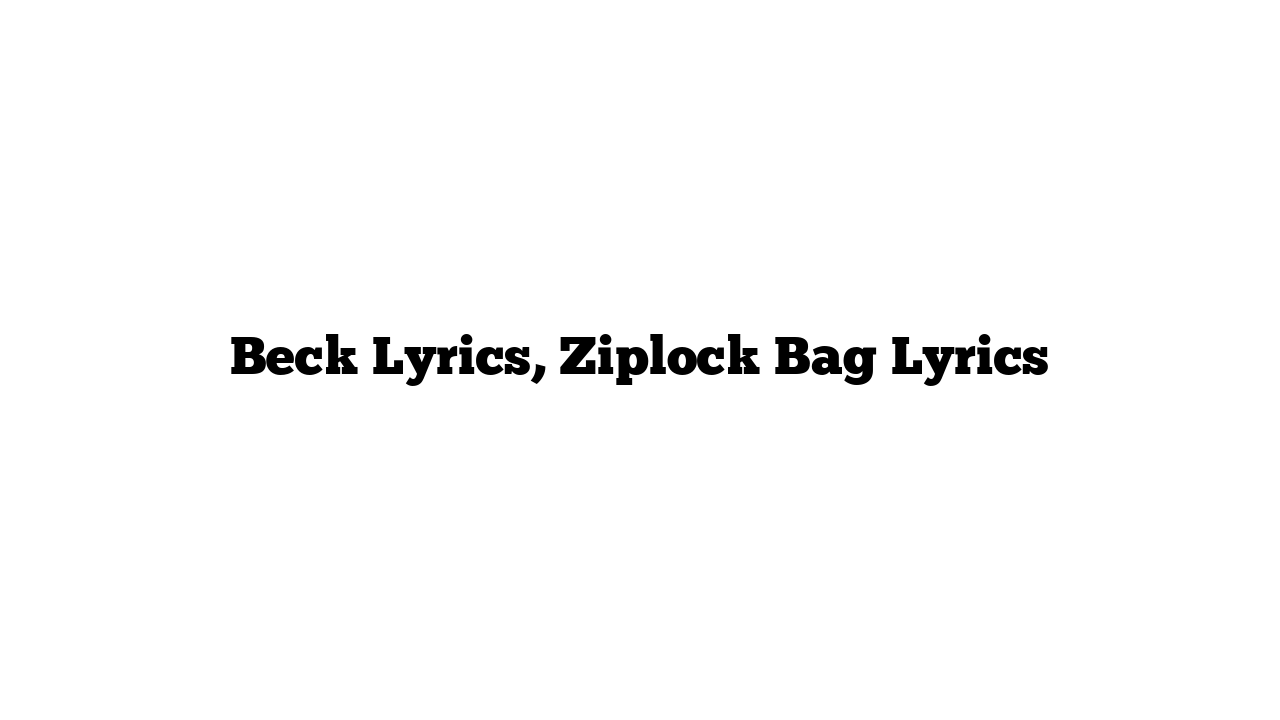 Beck Lyrics, Ziplock Bag Lyrics