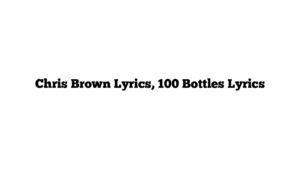 Chris Brown Lyrics, 100 Bottles Lyrics