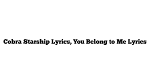 Cobra Starship Lyrics, You Belong to Me Lyrics