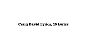 Craig David Lyrics, 16 Lyrics