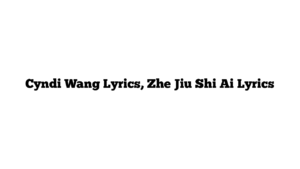 Cyndi Wang Lyrics, Zhe Jiu Shi Ai Lyrics