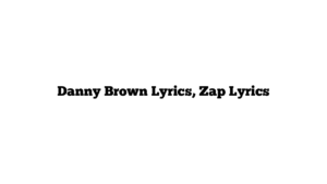 Danny Brown Lyrics, Zap Lyrics