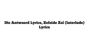 Die Antwoord Lyrics, Zefside Zol (Interlude) Lyrics