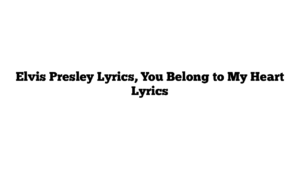 Elvis Presley Lyrics, You Belong to My Heart Lyrics