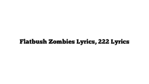 Flatbush Zombies Lyrics, 222 Lyrics