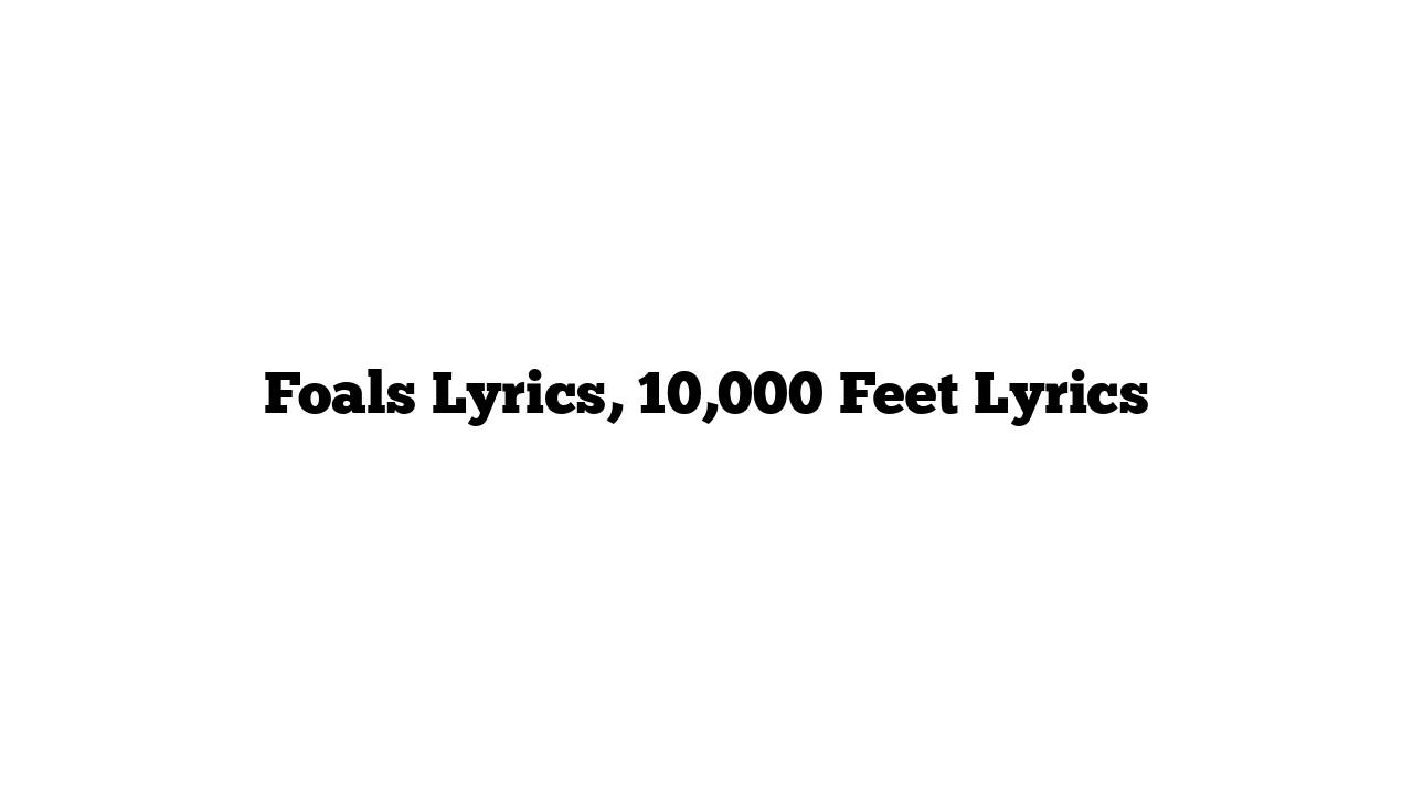 Foals Lyrics, 10,000 Feet Lyrics