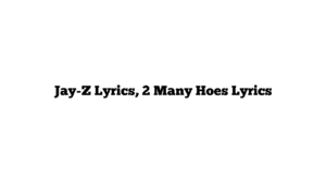 Jay-Z Lyrics, 2 Many Hoes Lyrics