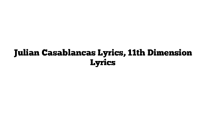 Julian Casablancas Lyrics, 11th Dimension Lyrics