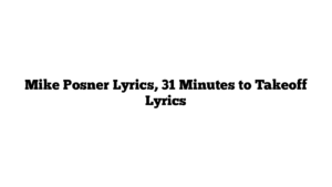 Mike Posner Lyrics, 31 Minutes to Takeoff Lyrics