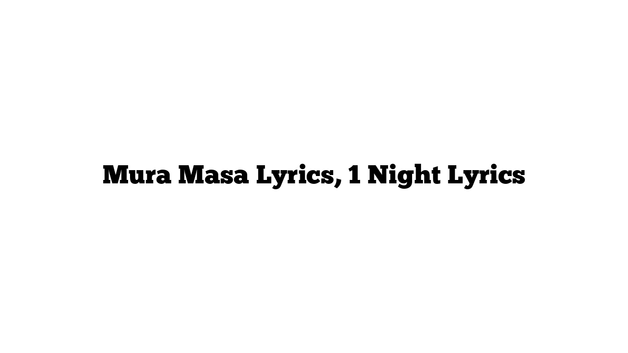 Mura Masa Lyrics, 1 Night Lyrics