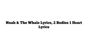 Noah & The Whale Lyrics, 2 Bodies 1 Heart Lyrics