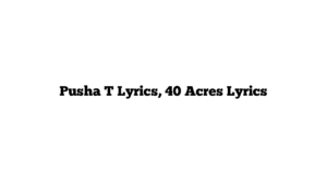 Pusha T Lyrics, 40 Acres Lyrics