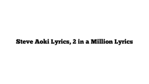 Steve Aoki Lyrics, 2 in a Million Lyrics