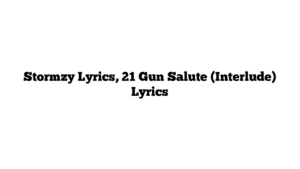 Stormzy Lyrics, 21 Gun Salute (Interlude) Lyrics