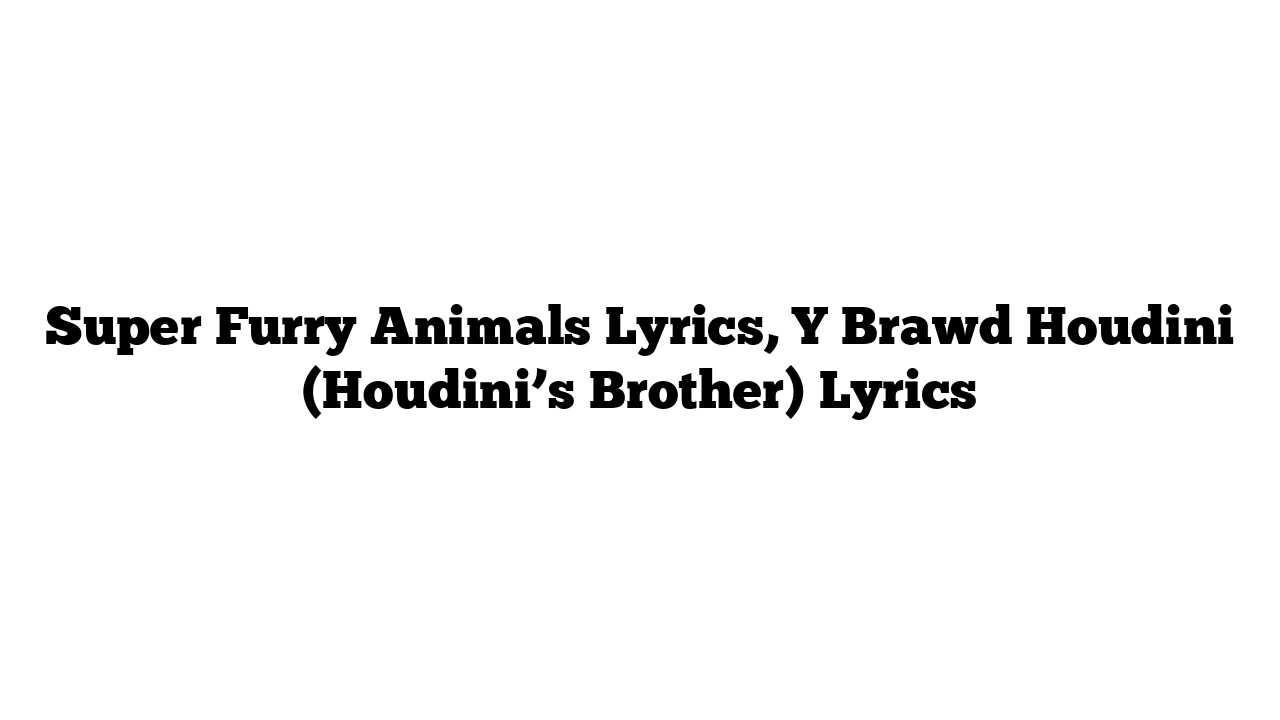 Super Furry Animals Lyrics, Y Brawd Houdini (Houdini’s Brother) Lyrics