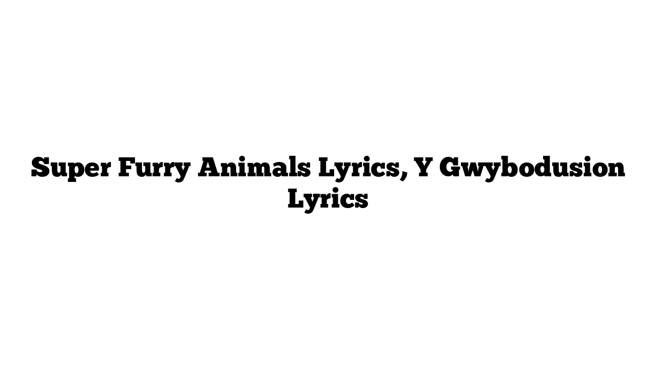 Super Furry Animals Lyrics, Y Gwybodusion Lyrics