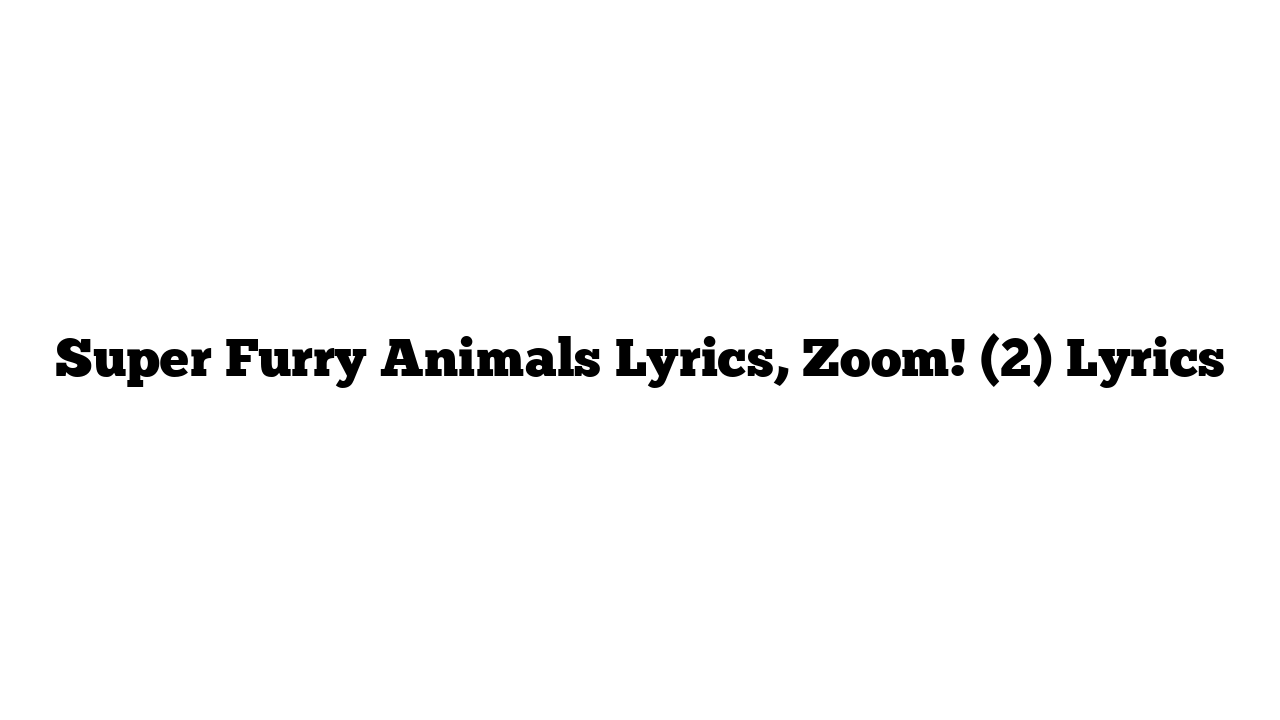 Super Furry Animals Lyrics, Zoom! (2) Lyrics