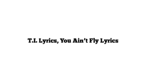 T.I. Lyrics, You Ain’t Fly Lyrics