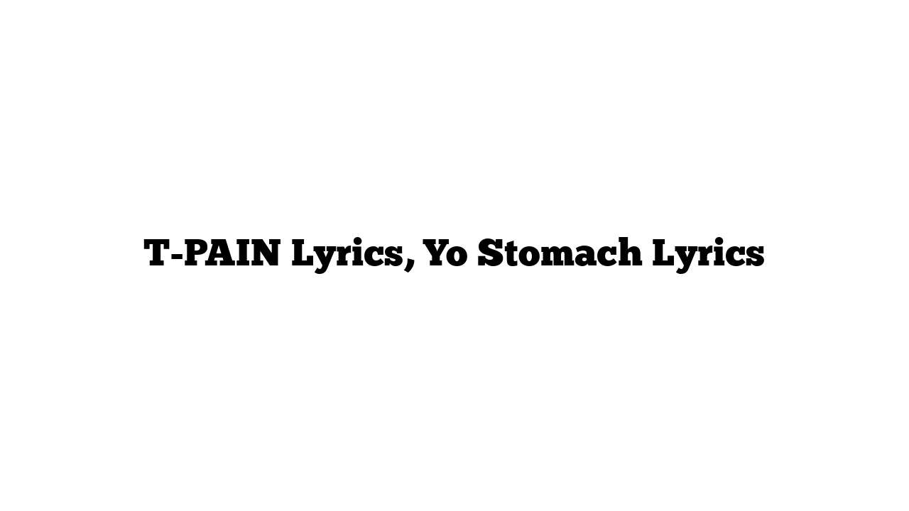 T-PAIN Lyrics, Yo Stomach Lyrics