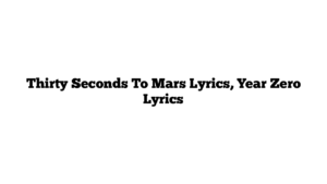 Thirty Seconds To Mars Lyrics, Year Zero Lyrics