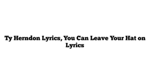 Ty Herndon Lyrics, You Can Leave Your Hat on Lyrics