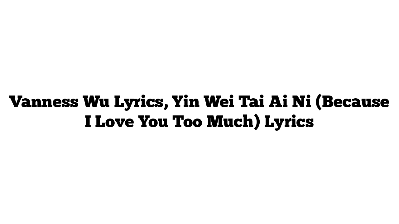 Vanness Wu Lyrics, Yin Wei Tai Ai Ni (Because I Love You Too Much) Lyrics