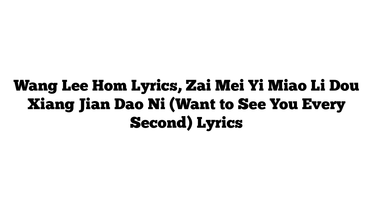 Wang Lee Hom Lyrics, Zai Mei Yi Miao Li Dou Xiang Jian Dao Ni (Want to See You Every Second) Lyrics