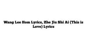 Wang Lee Hom Lyrics, Zhe Jiu Shi Ai (This is Love) Lyrics