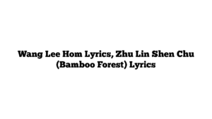 Wang Lee Hom Lyrics, Zhu Lin Shen Chu (Bamboo Forest) Lyrics