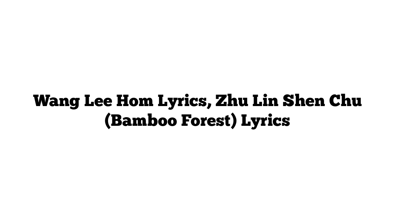 Wang Lee Hom Lyrics, Zhu Lin Shen Chu (Bamboo Forest) Lyrics