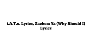 t.A.T.u. Lyrics, Zachem Ya (Why Should I) Lyrics