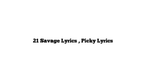 21 Savage Lyrics , Picky Lyrics