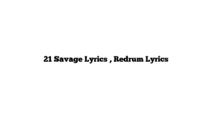 21 Savage Lyrics , Redrum Lyrics