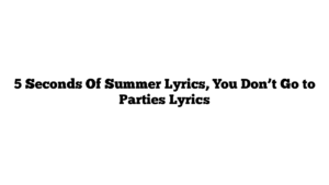 5 Seconds Of Summer Lyrics, You Don’t Go to Parties Lyrics