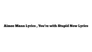 Aimee Mann Lyrics , You’re with Stupid Now Lyrics