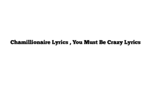 Chamillionaire Lyrics , You Must Be Crazy Lyrics