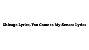 Chicago Lyrics, You Come to My Senses Lyrics