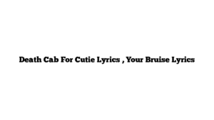 Death Cab For Cutie Lyrics , Your Bruise Lyrics